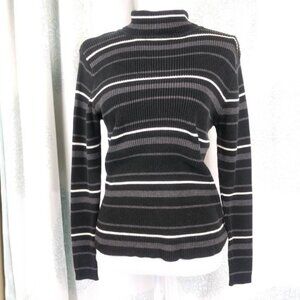 CC Hughes Turtleneck Striped Pullover Sweater Sz M